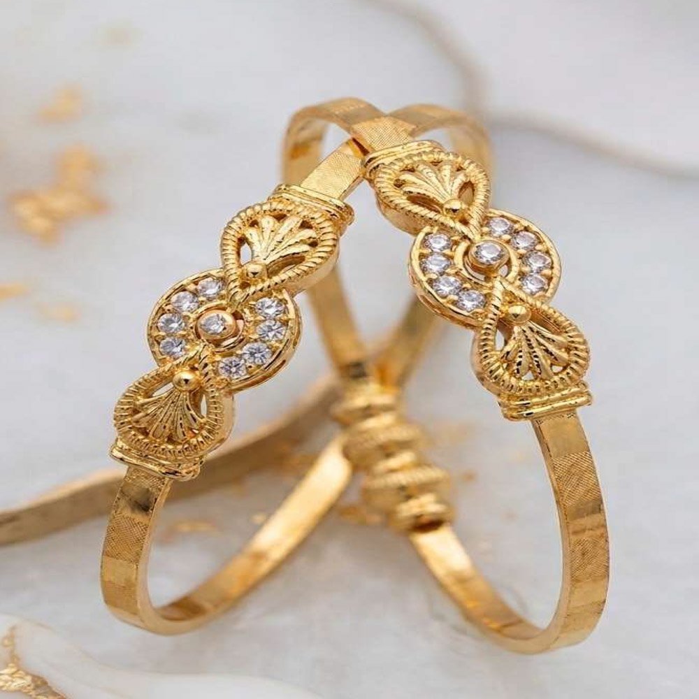 Gold Plated AD Stone Designer Kada Bracelet (Art No.202)