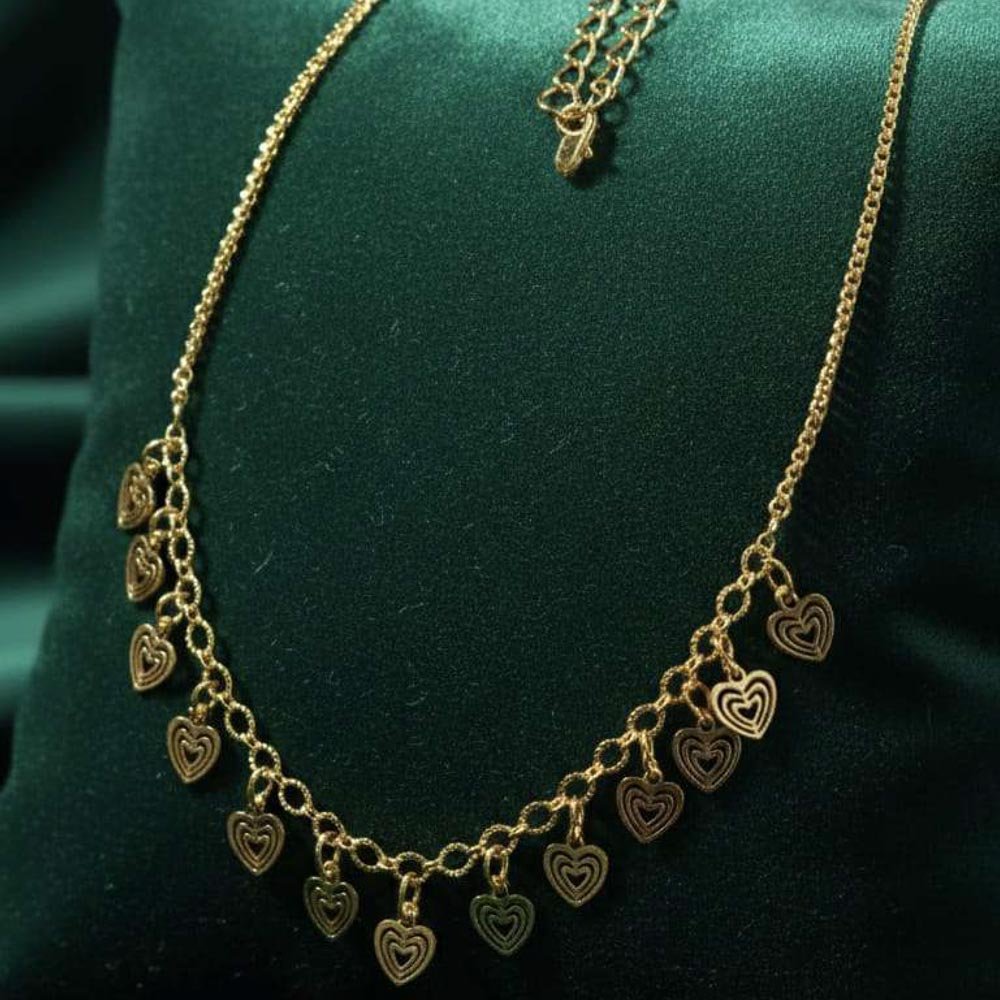 Stylish Gold Plated Heart Charm Chain (Art No.140) - Image 3