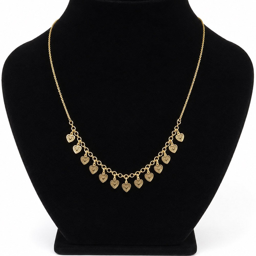 Stylish Gold Plated Heart Charm Chain (Art No.140) - Image 2
