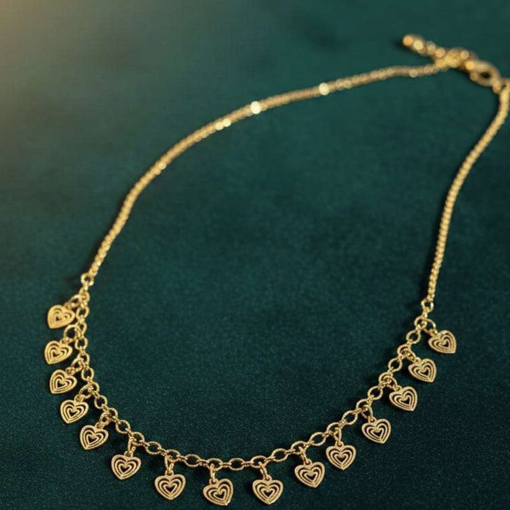Stylish Gold Plated Heart Charm Chain (Art No.140) - Image 4