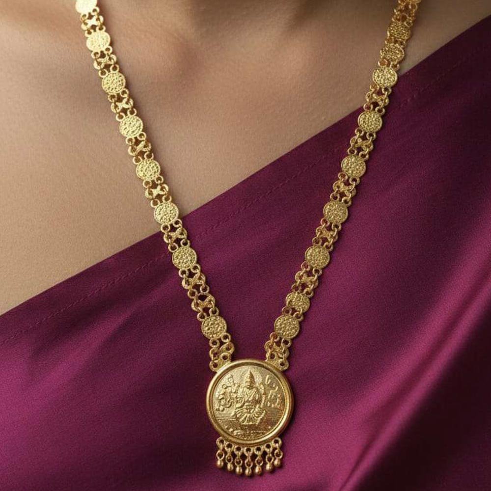 Gold Plated Lakshmi  Long Necklace Chain (Art No. 162)