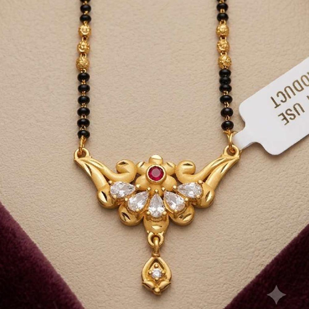 Traditional Gold Plated CZ Stone Mangalsutra Chain For Women (Art No.13) - Image 2