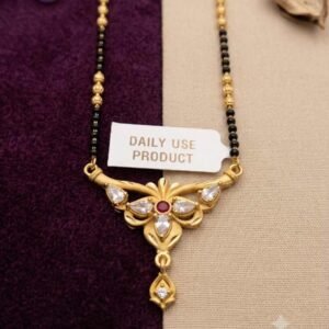 Gold Plated CZ Floral Mangalsutra For Women Daily Wear (Art No.19)