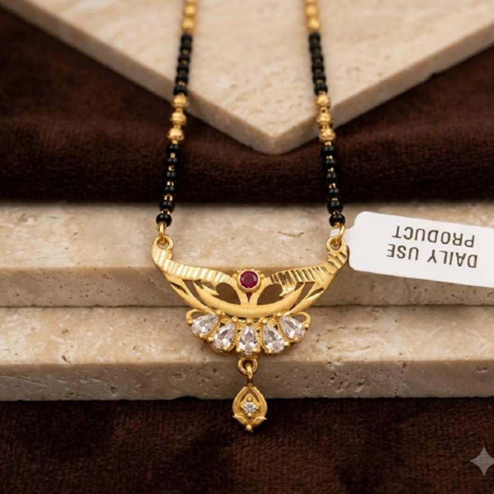 Traditional Gold Plated CZ Mangalsutra For Women (Art No.14) - Image 4