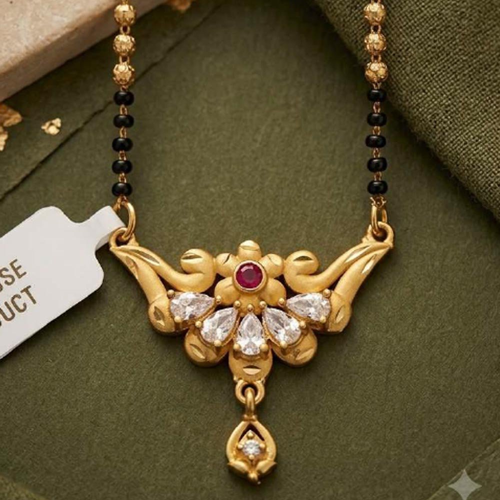 Traditional Gold Plated CZ Stone Mangalsutra Chain For Women (Art No.13)