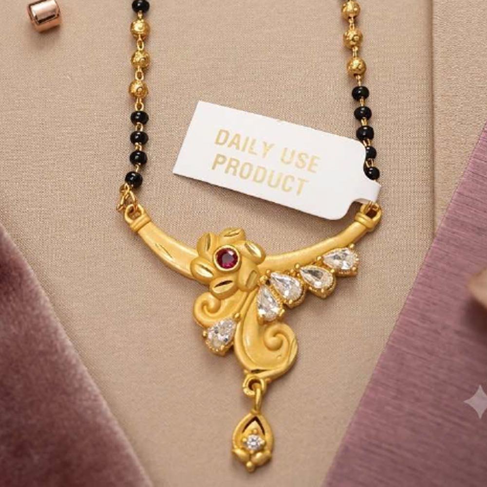 Gold Plated CZ Floral Mangalsutra Necklace For Women (Art No.11) - Image 4