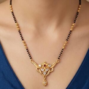 Traditional Gold Plated Floral AD Stone Mangalsutra For Women (Art No.15)