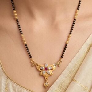 Gold Plated CZ Floral Daily Wear Mangalsutra For Women (Art No.16)