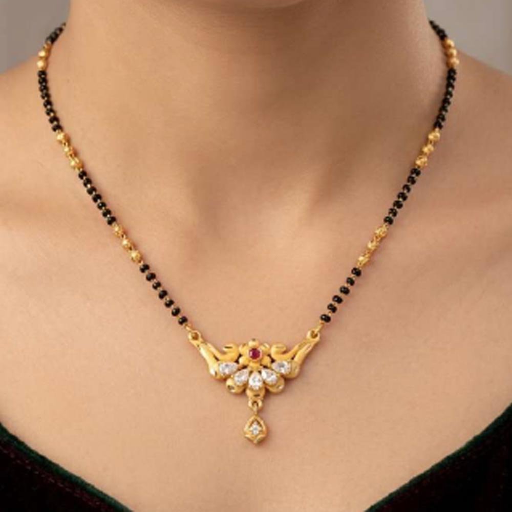Traditional Gold Plated CZ Stone Mangalsutra Chain For Women (Art No.13) - Image 4