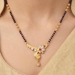 Traditional Gold Plated Paisley CZ Stone Mangalsutra Chain For Women (Art No.12)