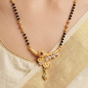 Gold Plated CZ Floral Mangalsutra Necklace For Women (Art No.11)