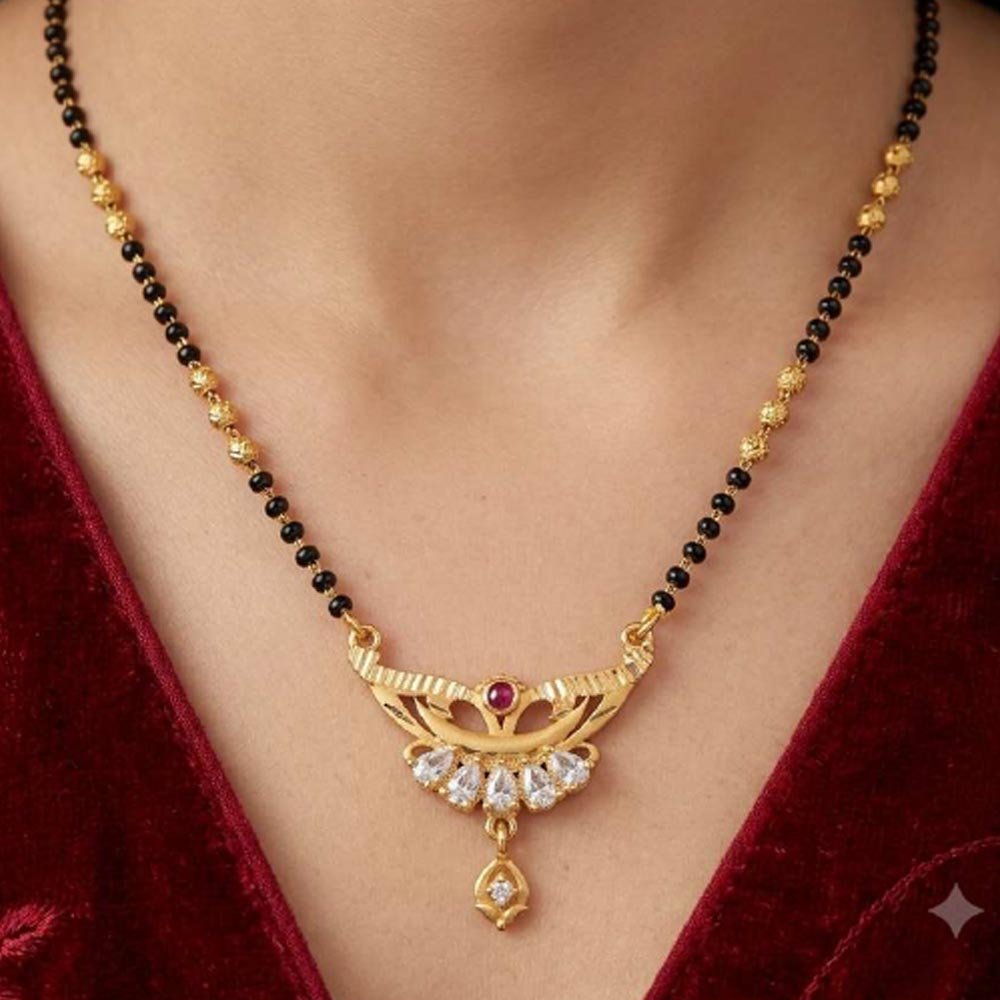 Traditional Gold Plated CZ  Mangalsutra For Women (Art No.14)
