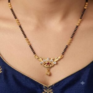 Gold Plated Floral CZ Daily Wear Mangalsutra For Women (Art No.20)