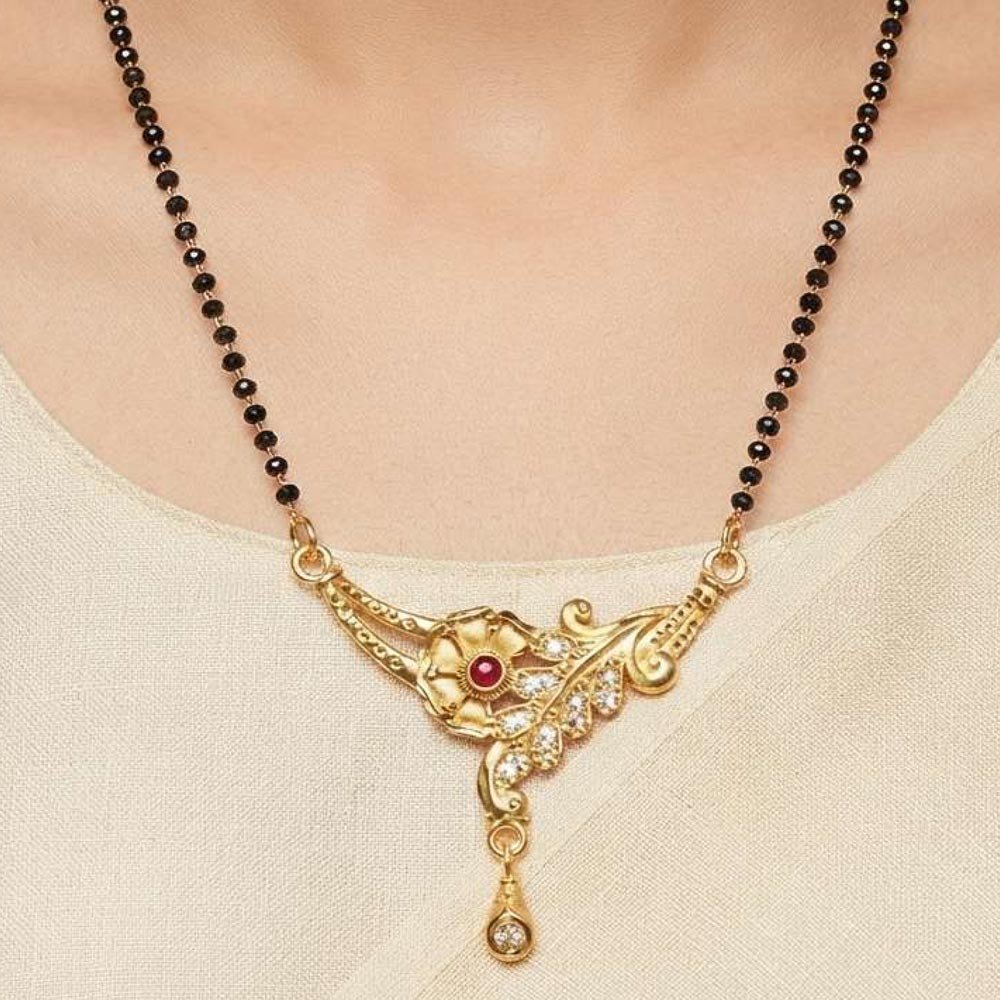 Gold Plated Traditional AD Stone Mangalsutra for Women (Art No. 174) - Image 3