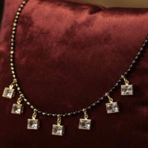 Gold Plated CZ Square Charm Mangalsutra For Women (Art No. 165)