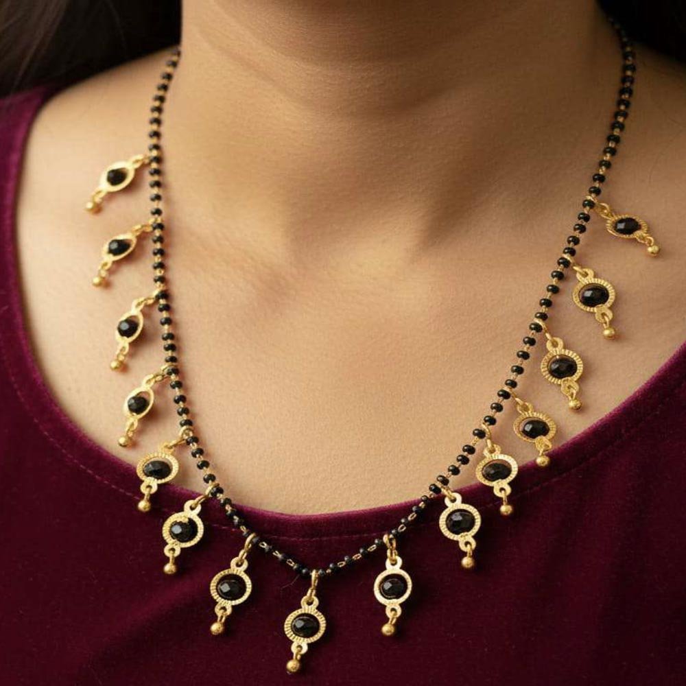 Gold Plated Black Beads Designer Mangalsutra For Women (Art No. 167) - Image 2
