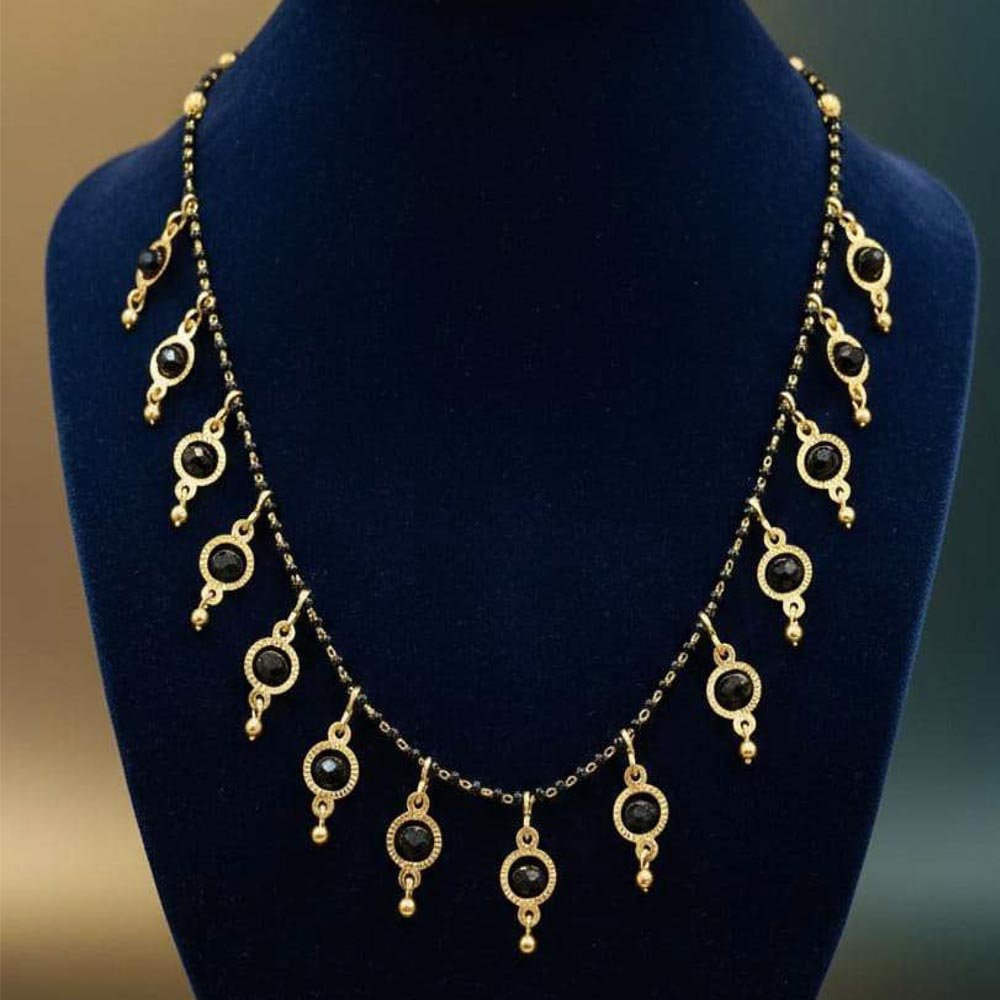 Gold Plated Black Beads Designer Mangalsutra For Women (Art No. 167)