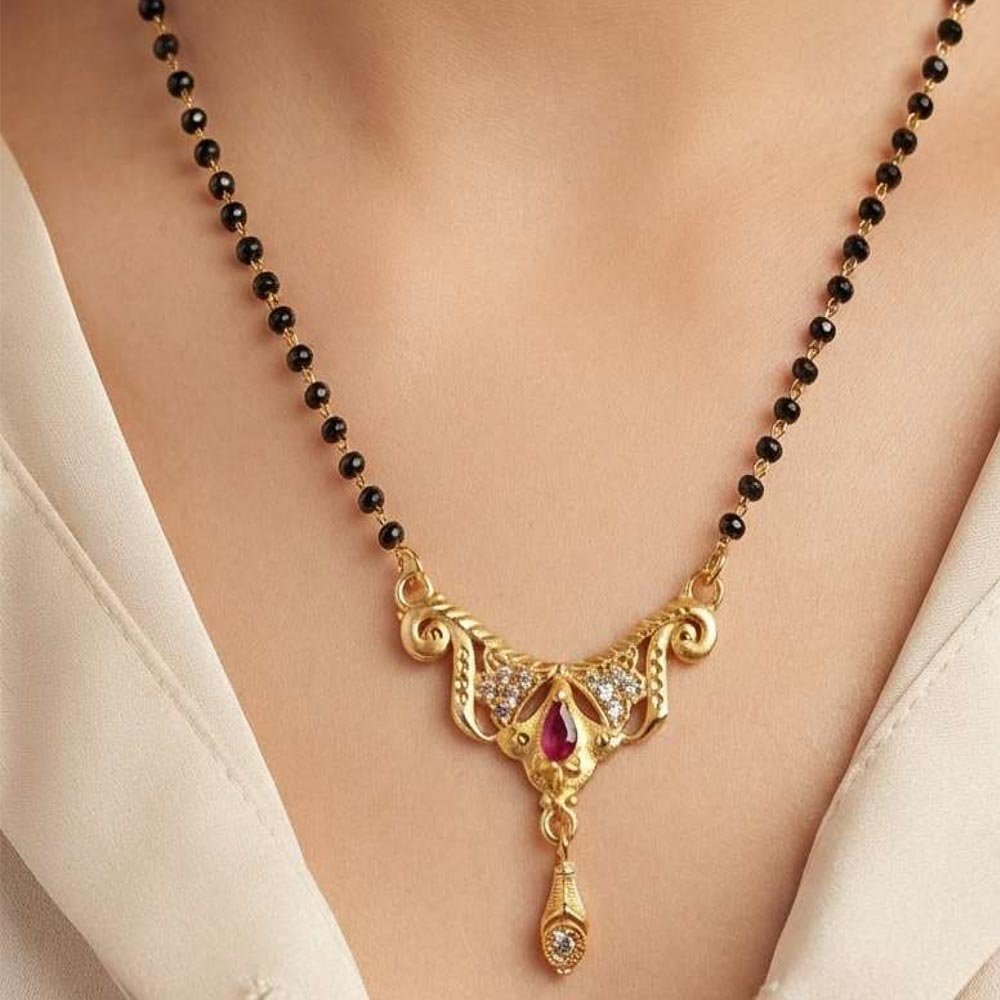 Gold Plated AD Stone Daily Wear Mangalsutra for Women ( Art No.172) - Image 4