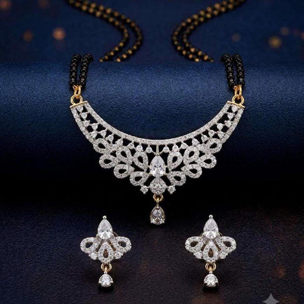 Silver Plated AD Stone Floral Mangalsutra Set For Women (Art No.108) - Image 4