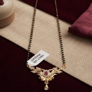 Gold Plated Ruby AD Traditional Mangalsutra for Women (Art No. 175)