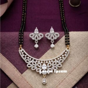 Silver Plated AD Stone Floral Mangalsutra Set For Women (Art No.108)