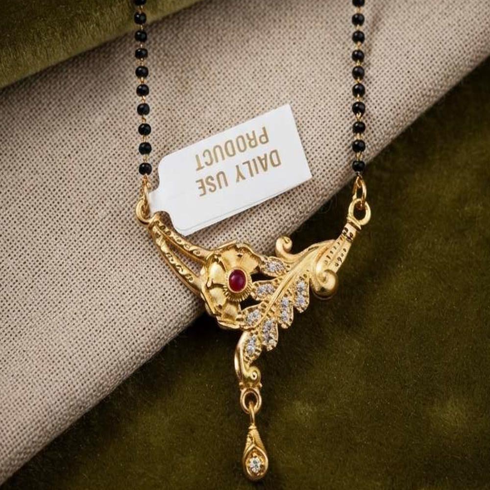 Gold Plated Traditional AD Stone Mangalsutra for Women (Art No. 174) - Image 4