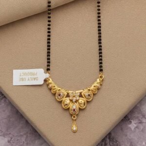 Gold Plated Traditional AD Stone Floral Mangalsutra For Women ( Art No.179)
