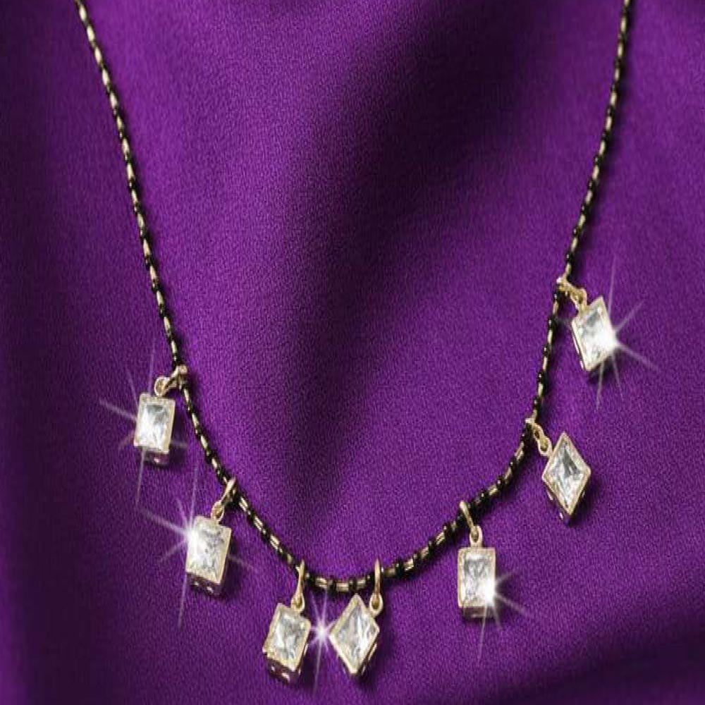 Gold Plated CZ Square Charm Mangalsutra For Women (Art No. 165) - Image 4
