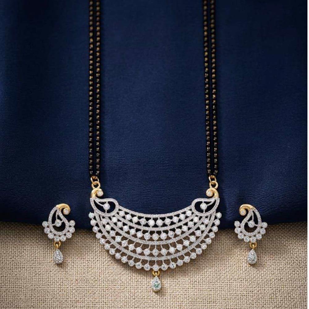 Silver Plated AD Stone Designer Mangalsutra Set For Women (Art No.107) - Image 2