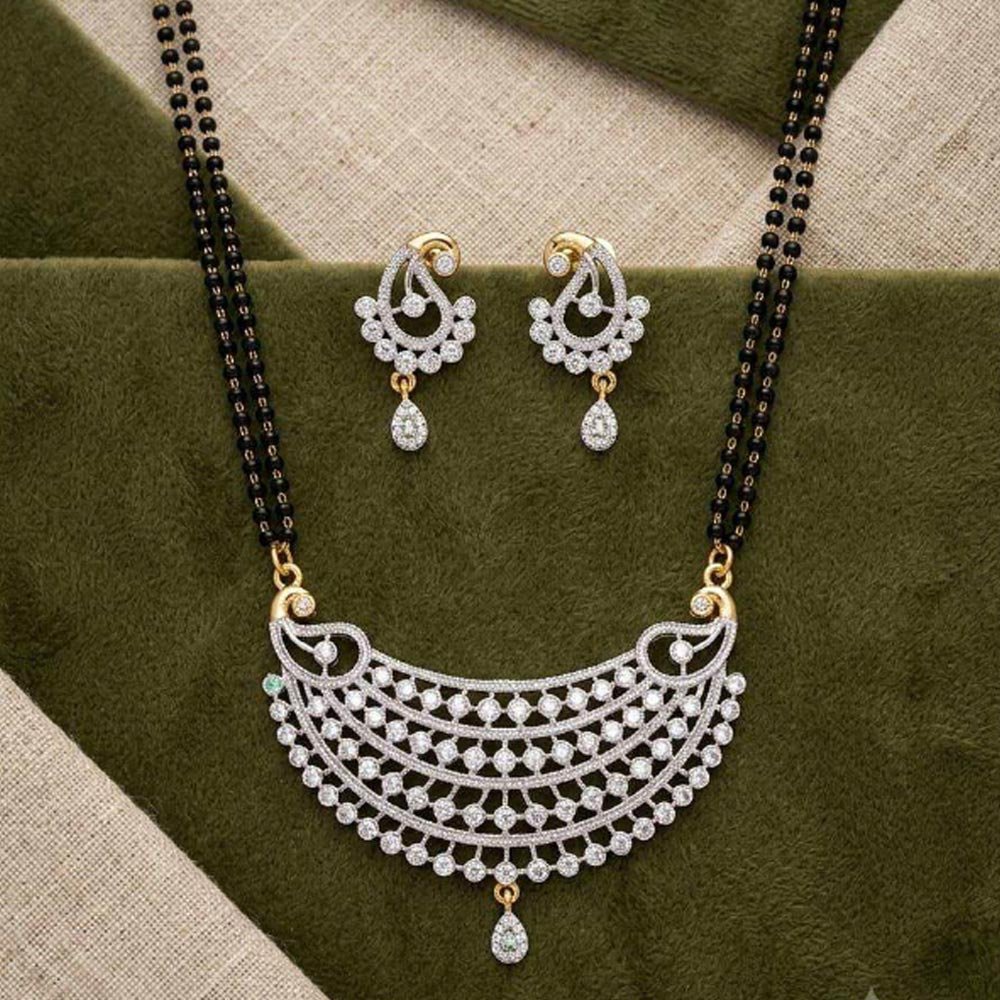 Silver Plated AD Stone Designer Mangalsutra Set For Women (Art No.107)