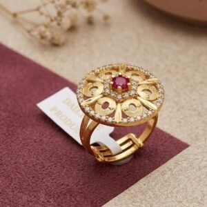 Elegant Gold Plated AD Stone Adjustable Ring ( Art No. 72)