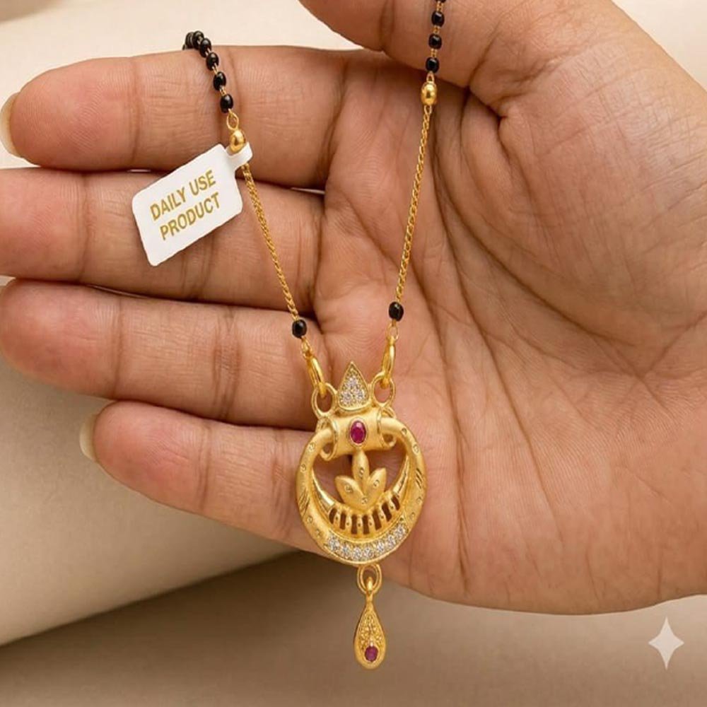 Gold Plated CZ Designer Mangalsutra For Women Daily Wear (Art No. 113) - Image 3