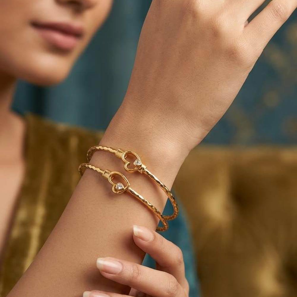 Gold Plated Modern Heart Designer Bracelet (Art No. 208) - Image 2
