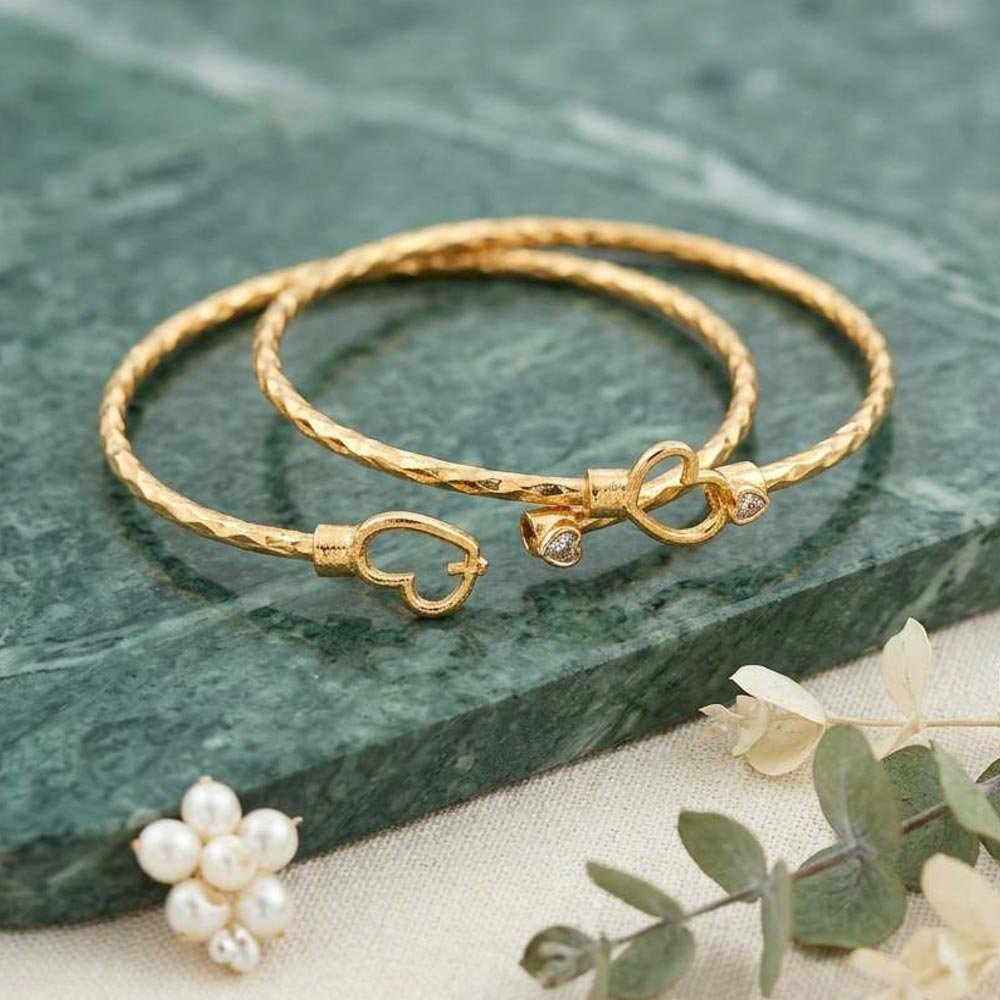 Gold Plated Modern Heart Designer Bracelet (Art No. 208) - Image 3