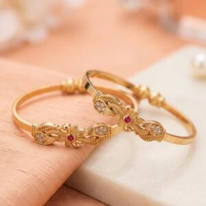 Gold Plated Floral Openable Kada Bracelet (Art No. 204)