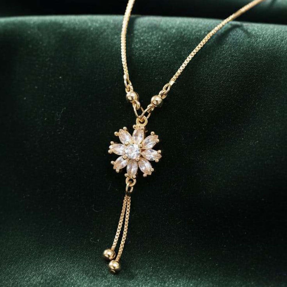 Gold Plated Floral AD Pendant Necklace (Art No.191) - Image 4