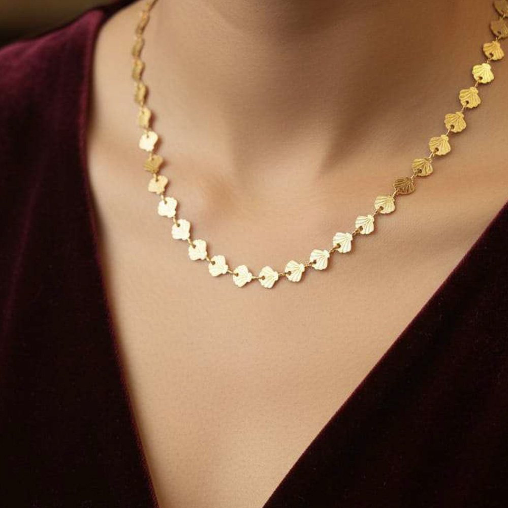 Gold Plated Butterfly Link Necklace (Art No.161)