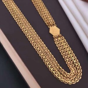 Traditional Gold Plated Multi Layer Long Necklace (Art No.186)