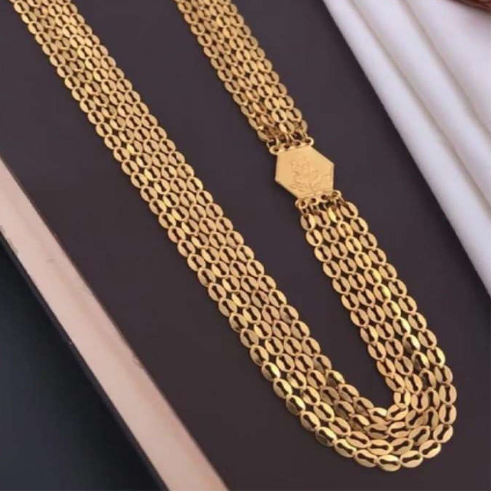 Traditional Gold Plated Multi Layer Long Necklace (Art No.186)