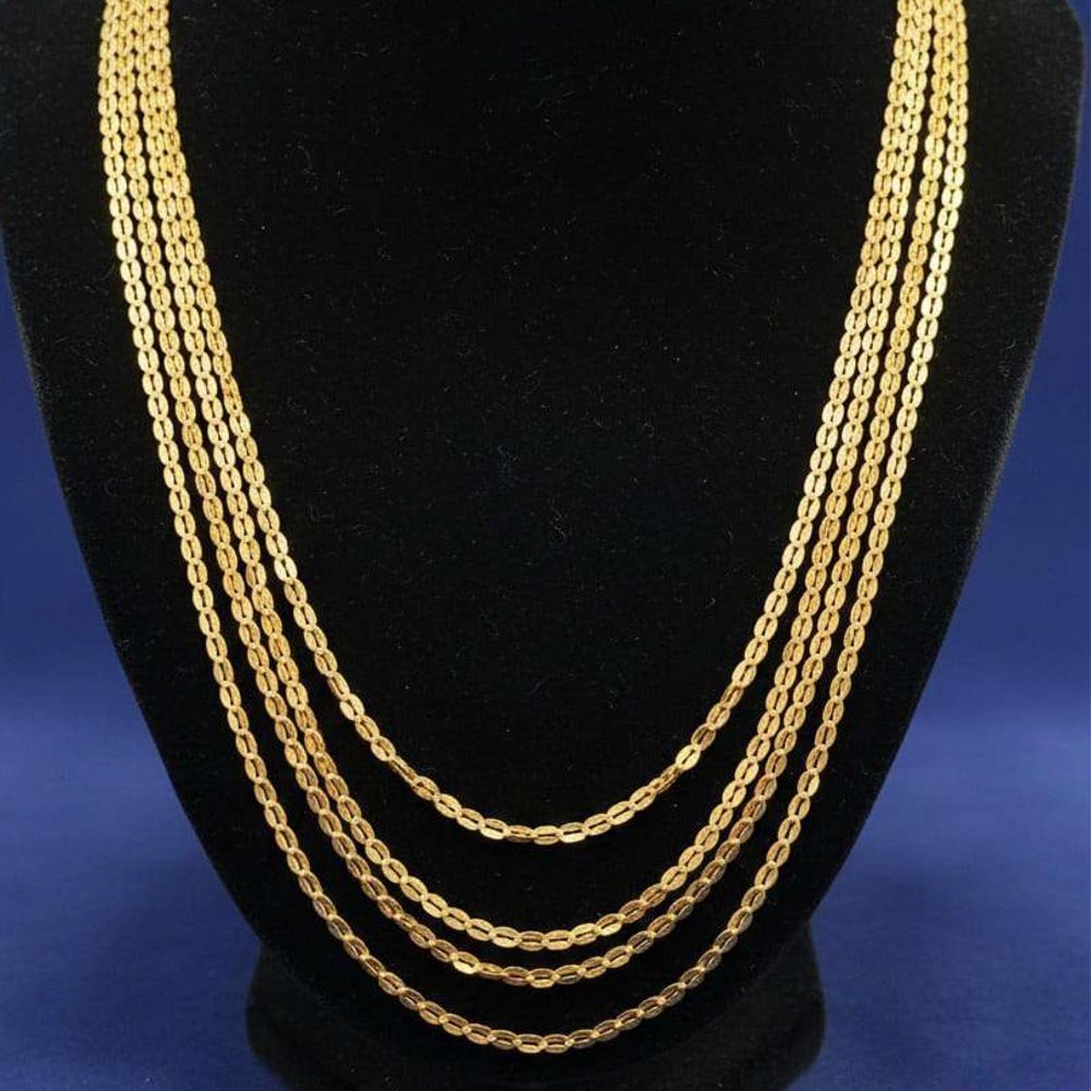 Traditional Gold Plated Multi Layer Long Necklace (Art No.186) - Image 3