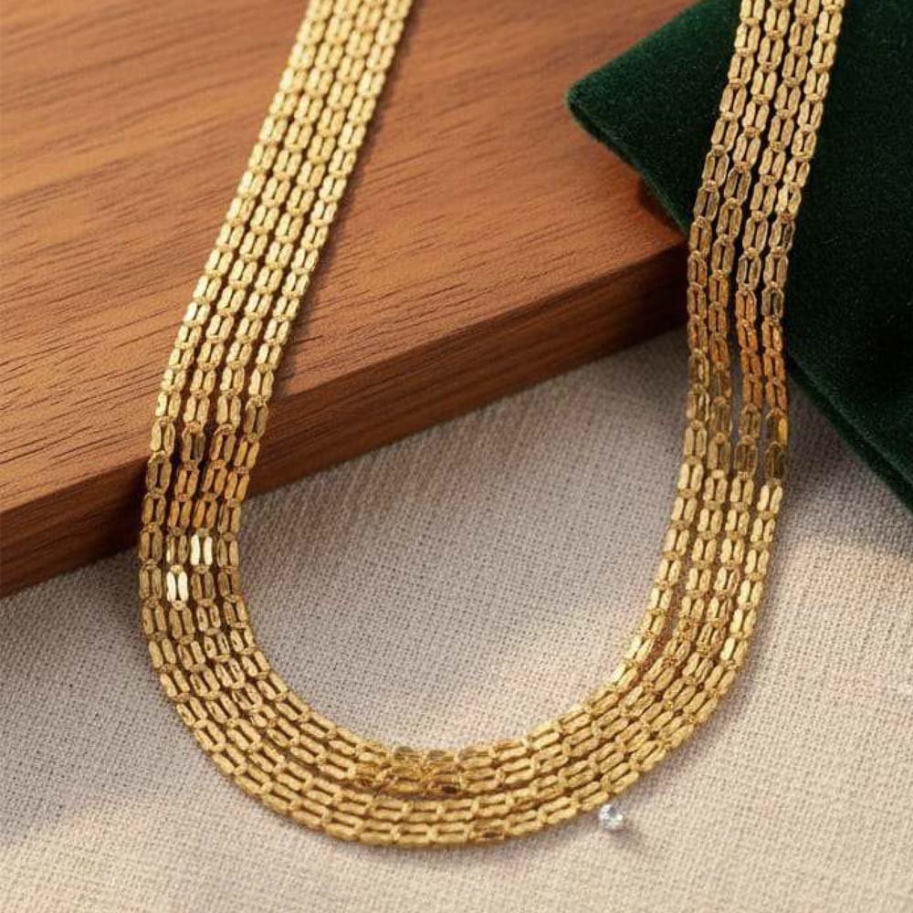 Elegant Gold Plated Layered Chain Necklace (Art No.187) - Image 3
