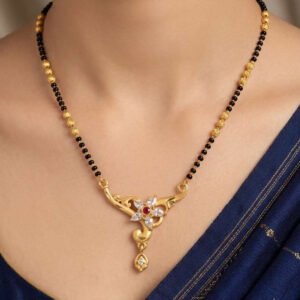 Gold Plated Floral AD Stone Mangalsutra for Women(Art No.30)