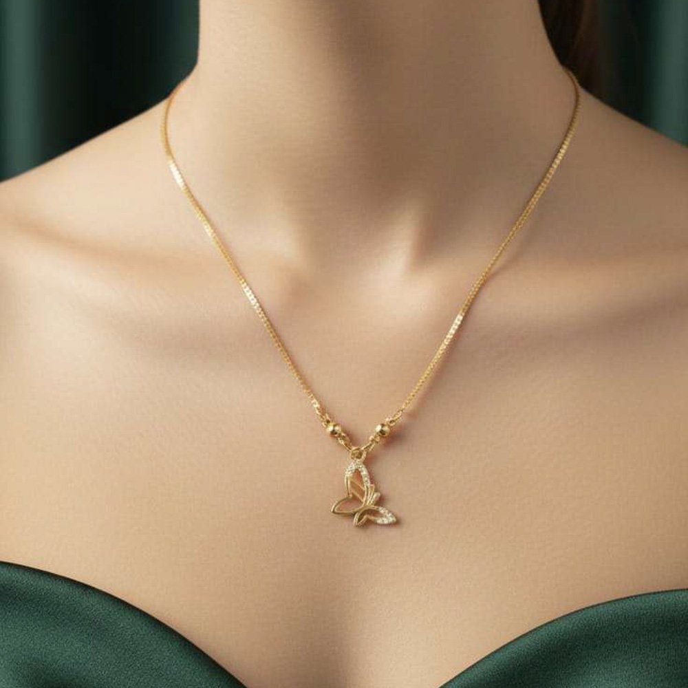 Gold Plated Butterfly Pendant Chain (Art No.200)