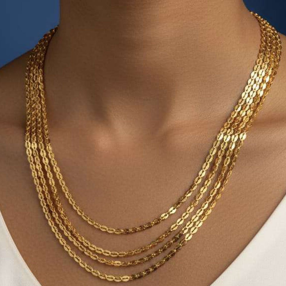 Traditional Gold Plated Multi Layer Long Necklace (Art No.186) - Image 2