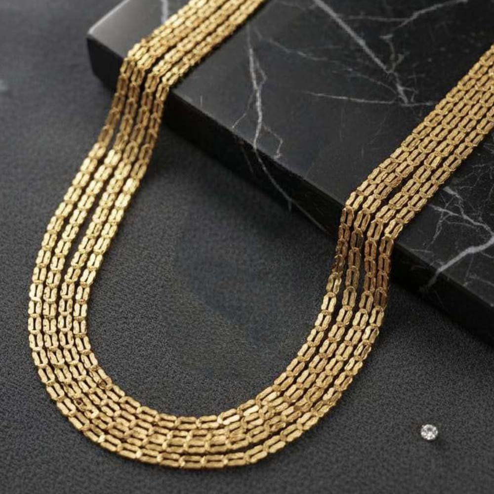 Elegant Gold Plated Layered Chain Necklace (Art No.187) - Image 4