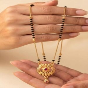 Traditional Gold Plated Ruby Mangalsutra For Women (Art No.32)