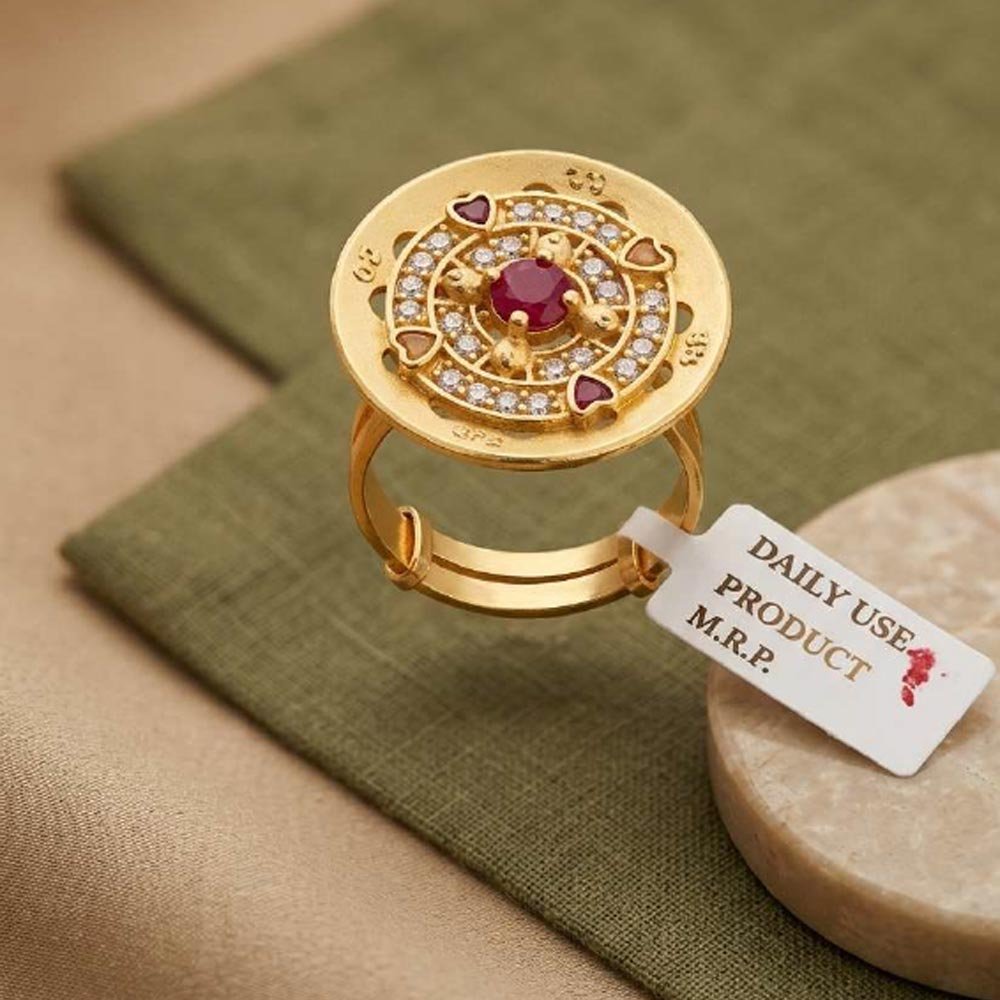 Designer Gold Plated AD Stone Adjustable Ring (Art No. 88)