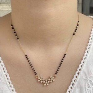 Gold Plated CZ Floral Mangalsutra Necklace For Women (Art No.150)