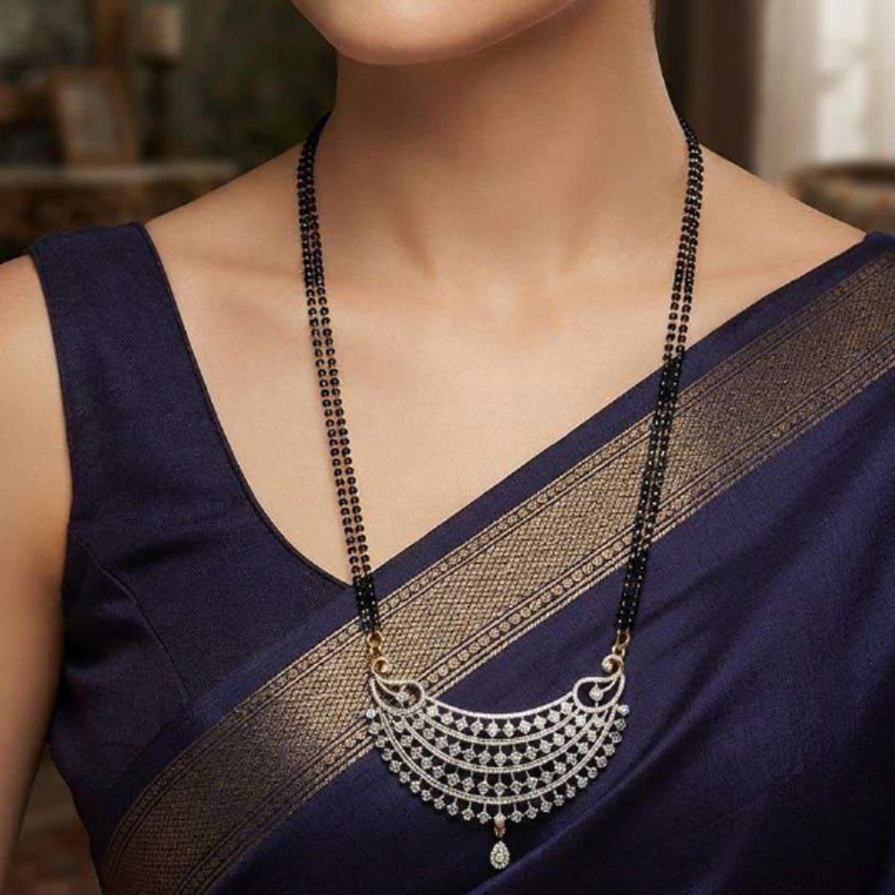 Silver Plated AD Stone Designer Mangalsutra Set For Women (Art No.107) - Image 4