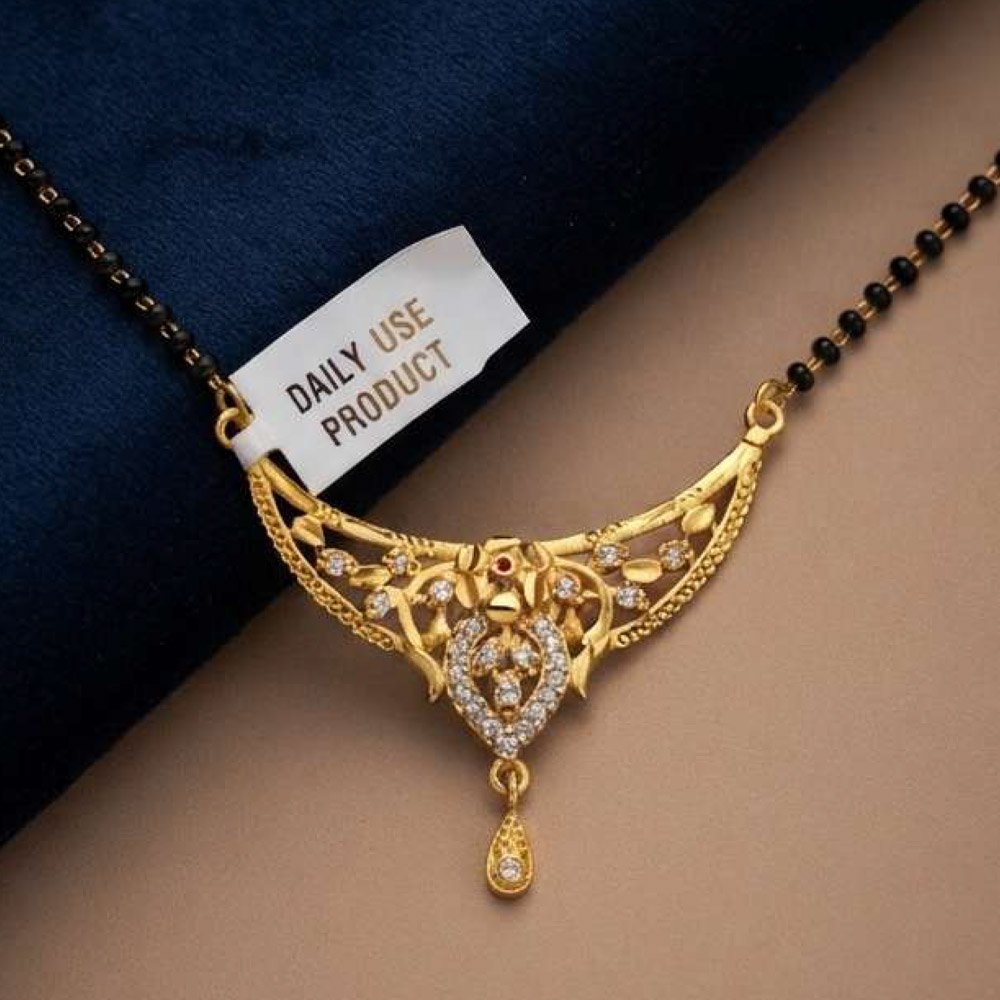Gold Plated AD Floral Mangalsutra for Women Daily Wear (Art No.181) - Image 2